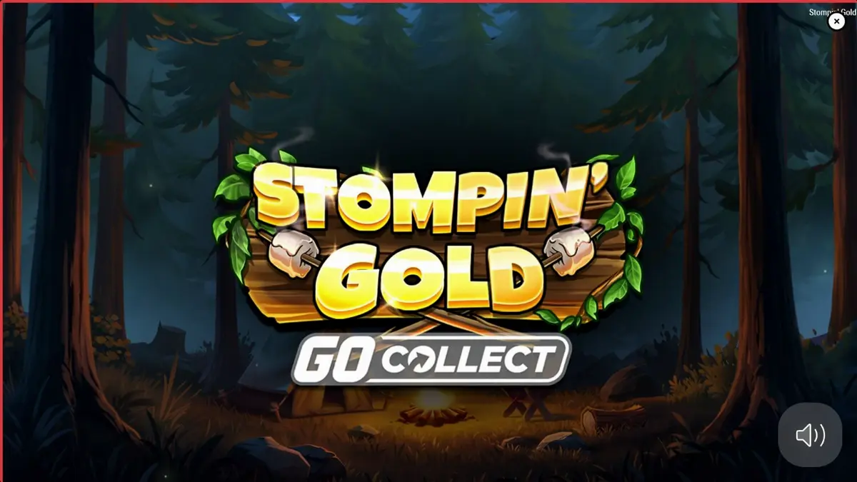 Tampilan visual slot Stompin Gold GO Collect dengan karakter yeti dan latar belakang hutan
